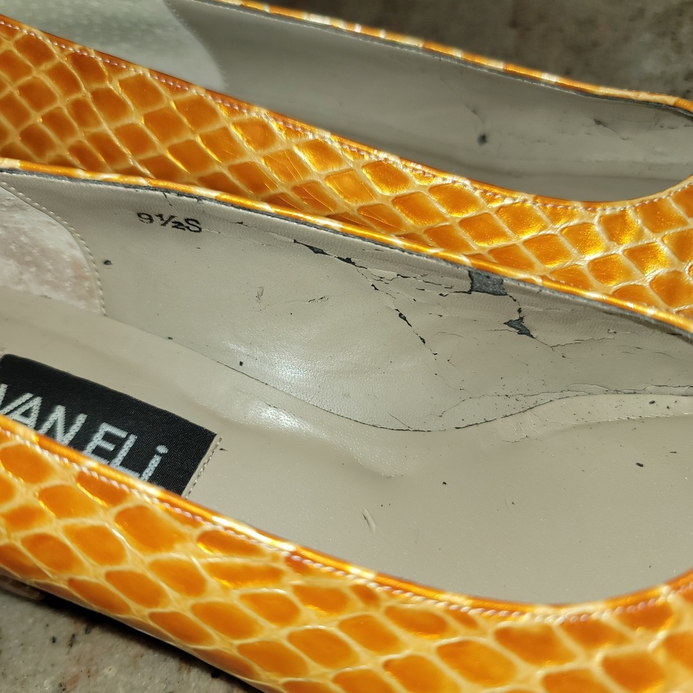 Vaneli Women's Orange Snake Square Toe Block Heel 9.5 Pumps Office Minimalist - Picture 9 of 10